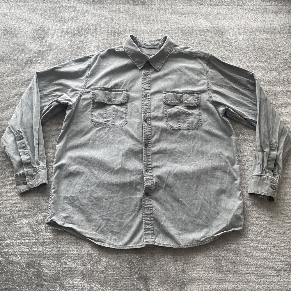 Northwest Territory Mens XL Work Shirt Gray Button Up Long Sleeve Utility